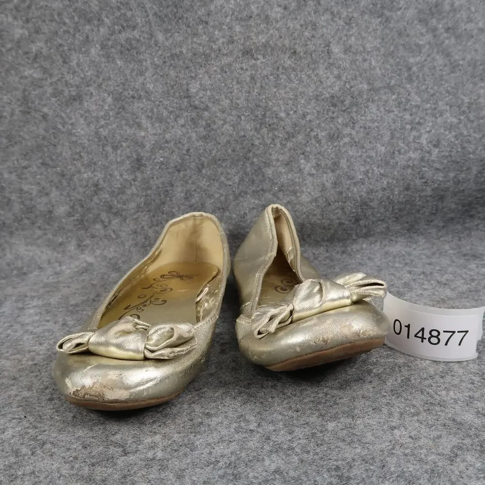 The Childrens Place Shoes Kids Girls 1 Ballet Flats Slip On Bow Knot Metallic